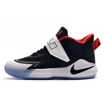 2020 Nike LeBron Ambassador 12 Black White-Red BQ5436-001 Shoes